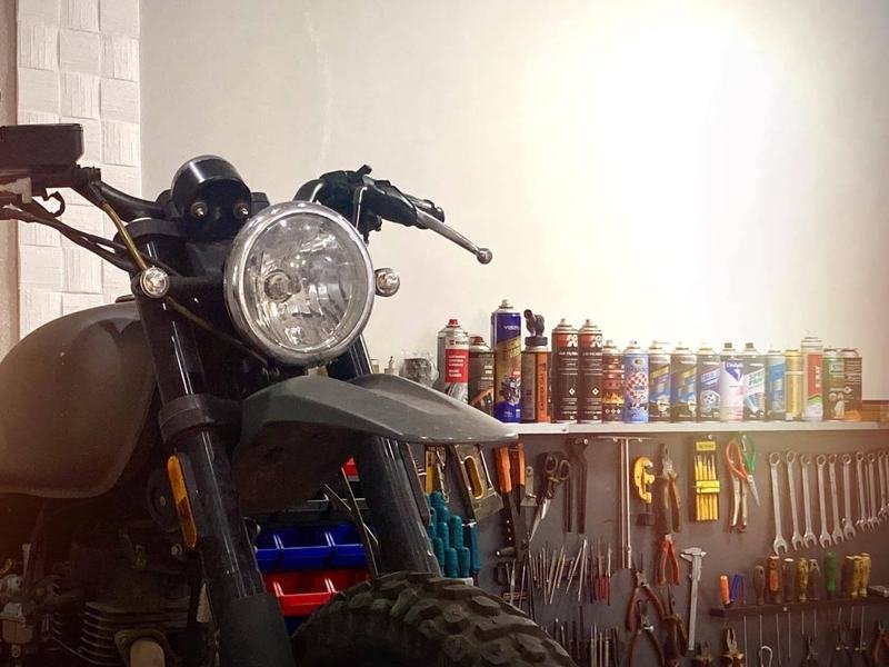 Tool wall at the service bench
