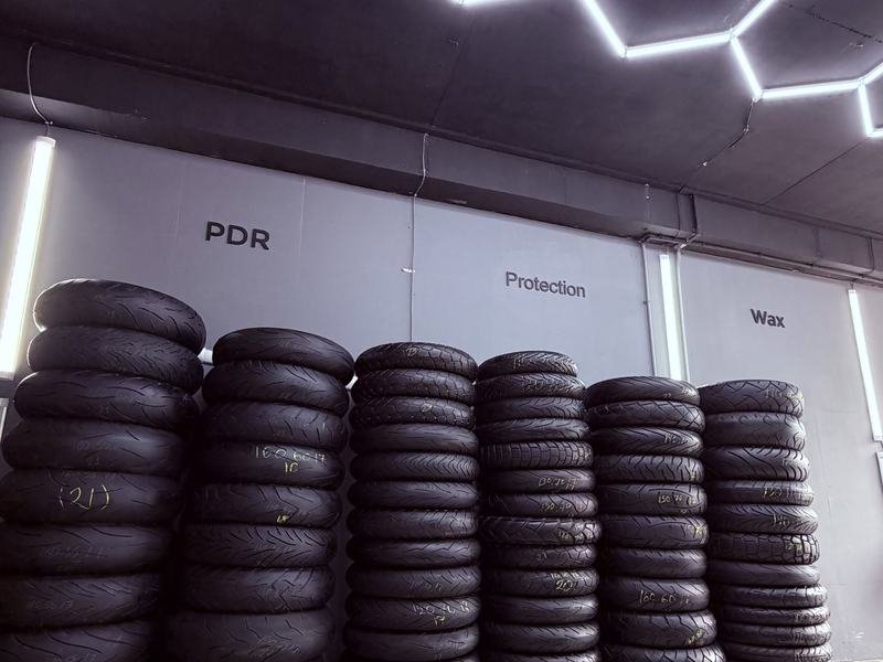 Tyre stock, sorted by size